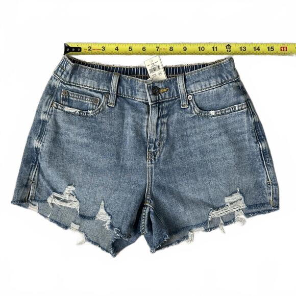 AE Aerie Daydream Distressed Denim Short American Eagle Casual Blue NWT XS - Picture 4 of 8